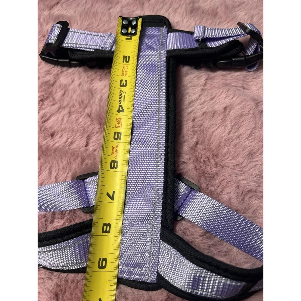Reflective‎ Stitches Chest Back Traction Rope Pet Outdoor Walking Size M Purple